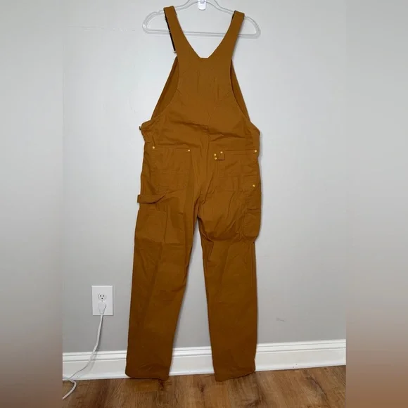 Madepants Duck Bib Overalls Canvas Workwear Dungarees Rust Brown Work Medium - Picture 3 of 7